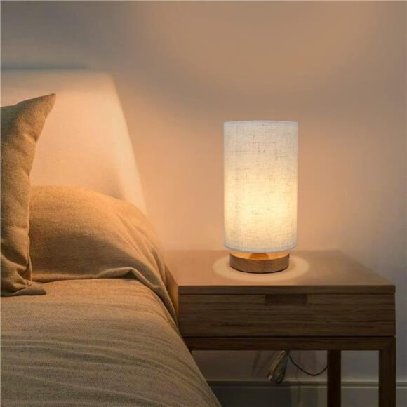 Small Bedside Night Table Lamp for Bedroom, Minimalist Nightstand Lamp - Picture 2 of 7